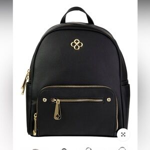 Jaime Ibiza vegan leather backpack with gold hardware